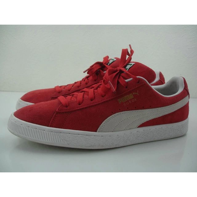 Mens 12 M PU & MA Suede 352634-65 Classic High Risk Red White Shoes Sneaker Leather