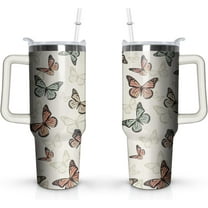 Butterfly 40 oz tumbler with handle