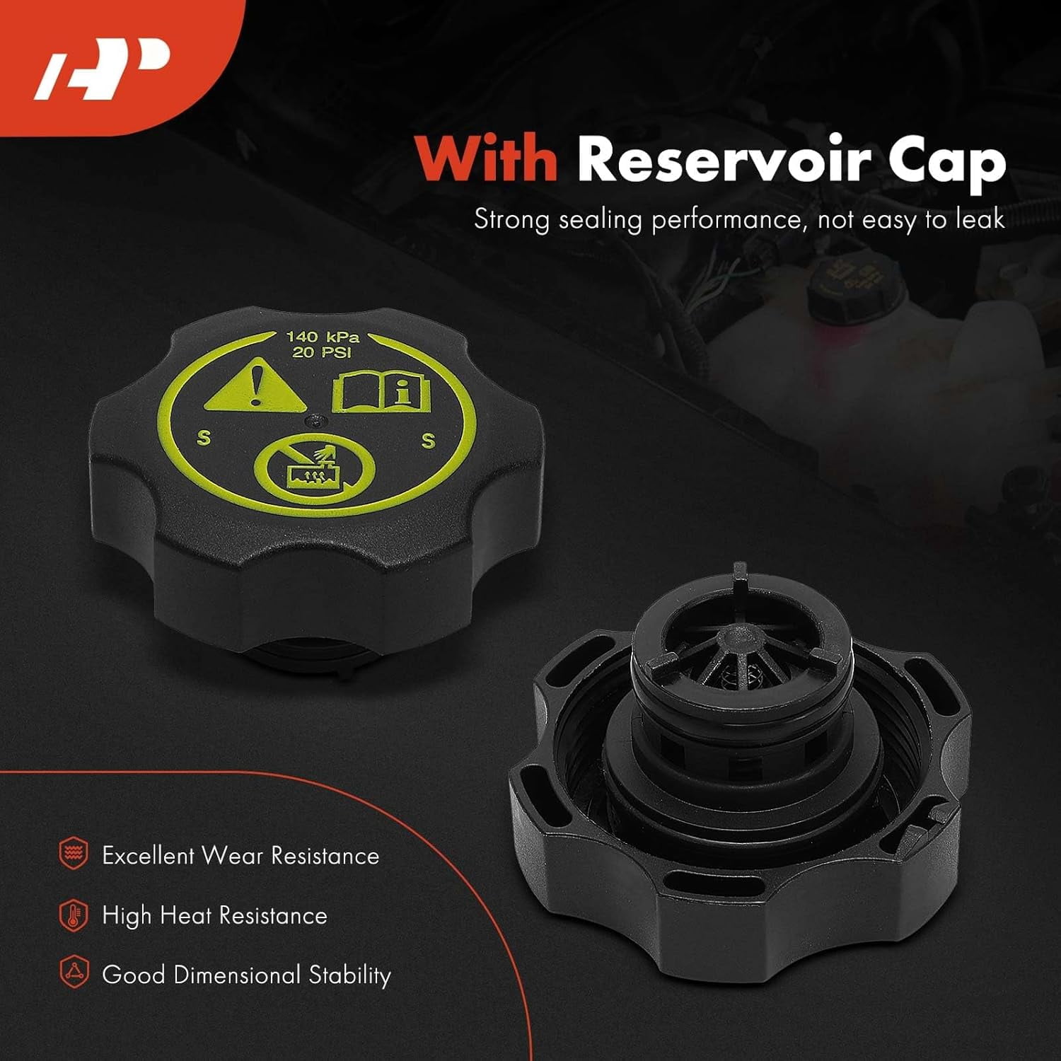 A-Premium Front Engine Coolant Expansion Reservoir Tank With Cap Compatible with Chevrolet Spark 2013 2014 2015 1.2L