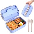 thumbnail image 1 of Fiambrera bento para adultos/niños - Fiambrera bento de 1200 ML con 3 compartimentos, Fiambrera ecológica de paja de trigo Fiambrera a prueba de fugas con cuchara y tenedor Xemadio WMZL-2115, 1 of 8