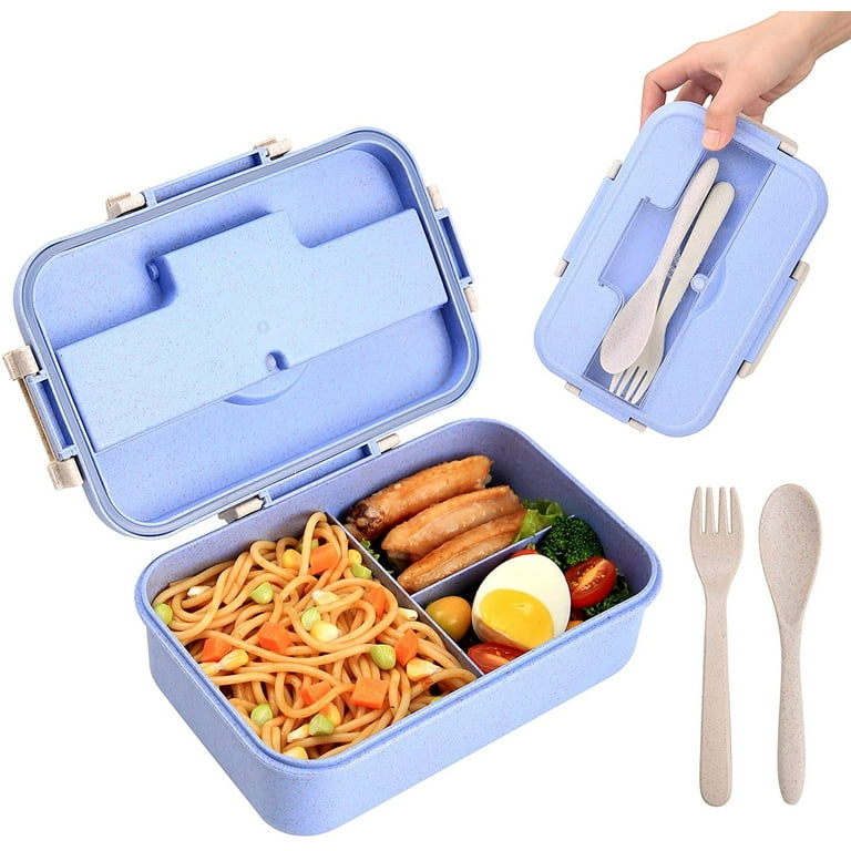 Lunch Box For Adults, 1200ml Kids Bento Box With 3 Comments, Leak