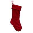 thumbnail image 2 of Cable Knit Christmas Stockings, Xmas Gift Bag with Hanging Loop, Winter Home Mantel Tree Stair Decor, 1 Pc, 18.1 Inch，Red, 2 of 5