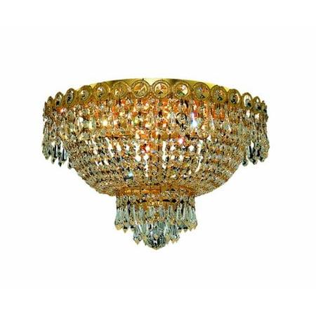 Elegant Lighting 1900F16g Century 4-Light, Single-Tier Flush Mount Crystal Chand