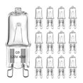 thumbnail image 1 of Hweilai 12 pieces G9 Halogen bulb 2 pin base JC type, 1 of 5