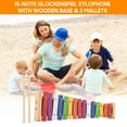 thumbnail image 5 of moobody 15 Note Glockenspiel Xylophone Wooden Base Colorful Aluminum Bars with 2 Mallets Educational Musical Instrument Percussion Gift, 5 of 5