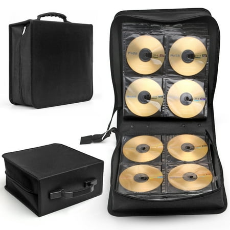 CD DVD Carrying Case 288 Capacity Disc Bluray Storage Box Organizer Holder Album Container Wallet Solution Page Sleeves Binder Portable in (Best Cd Storage Solution)