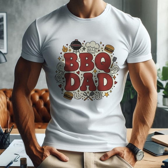 BBQ Dad Funny Graphic T-Shirt for Men, Grill Master Barbecue Dad Tee, Fathers Day BBQ Lover Gift, Backyard Grill Shirt for Dad
