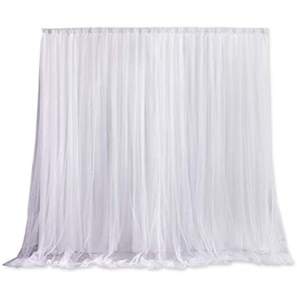DS. DISTINCTIVE STYLE 6.5ft x 6.5ft Tulle Photographie Toile de Fond Rideaux Fête de Mariage Toile de Fond Photo Fond