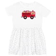 thumbnail image 3 of Inktastic Valentine Fire Truck Heart Bear Girls Toddler Dress, 3 of 5