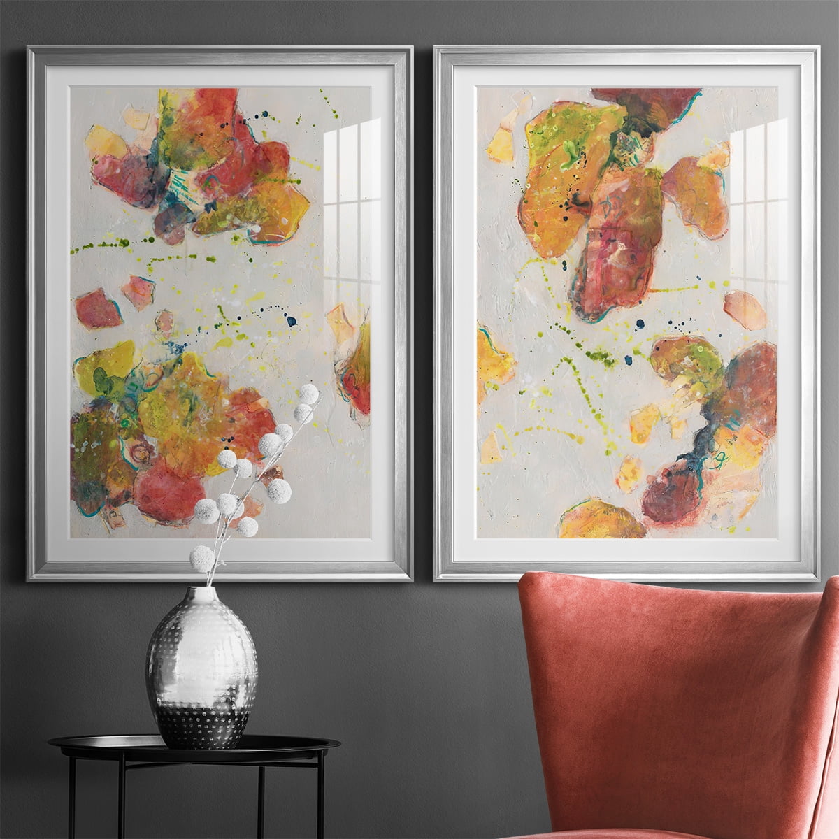 Wexford Home Attracting Love I Premium Framed Print, 18.5" x 24.5" - Ready to Hang, Silver (Set of 2)