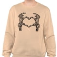 thumbnail image 2 of Skeleton Heart Hands Sweatshirt Unisex 3X-Large Sand, 2 of 5