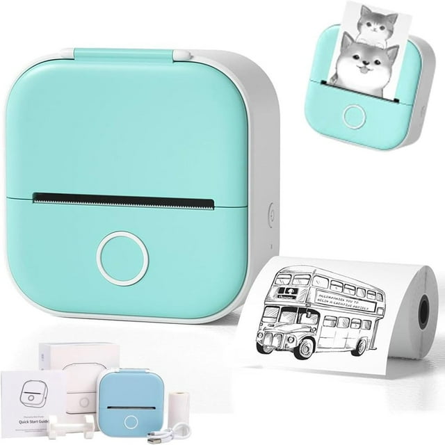 LNGOOR Print Pod Print Pods Mini Printer Pocket Mini Printer Mini Pocket Sticker Printer Inkless Sticker Printer for DIY Scrapbook Fast Printing Portable Mini Thermal Printer (Full Gr