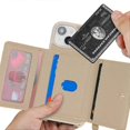 thumbnail image 5 of For iPhone 14/13 Case Litchi Texture Card Bag Leather+TPU Crossbody Phone Cover with Ring Kickstand, 5 of 5
