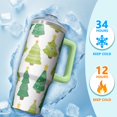 thumbnail image 4 of 30 oz Holiday Merry Christmas Tree Tumbler with Handle and Straw, Stainless Steel Cup 30 oz, Leak Proof Winter Mug, Festive Gift Idea, 4 of 5