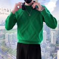 thumbnail image 2 of Suéteres de punto blancos para hombre, cuello redondo, jerseys verdes de cuello redondo, ropa para hombre, prendas de punto, ropa de calle Y2k, divertida, informal, tallas grandes, 2 of 5
