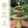 thumbnail image 5 of Sunnydaze Classic Tulip Traditional Garden Stone Finish Polystone 3-Tier Outdoor Water Fountain, 5 of 16