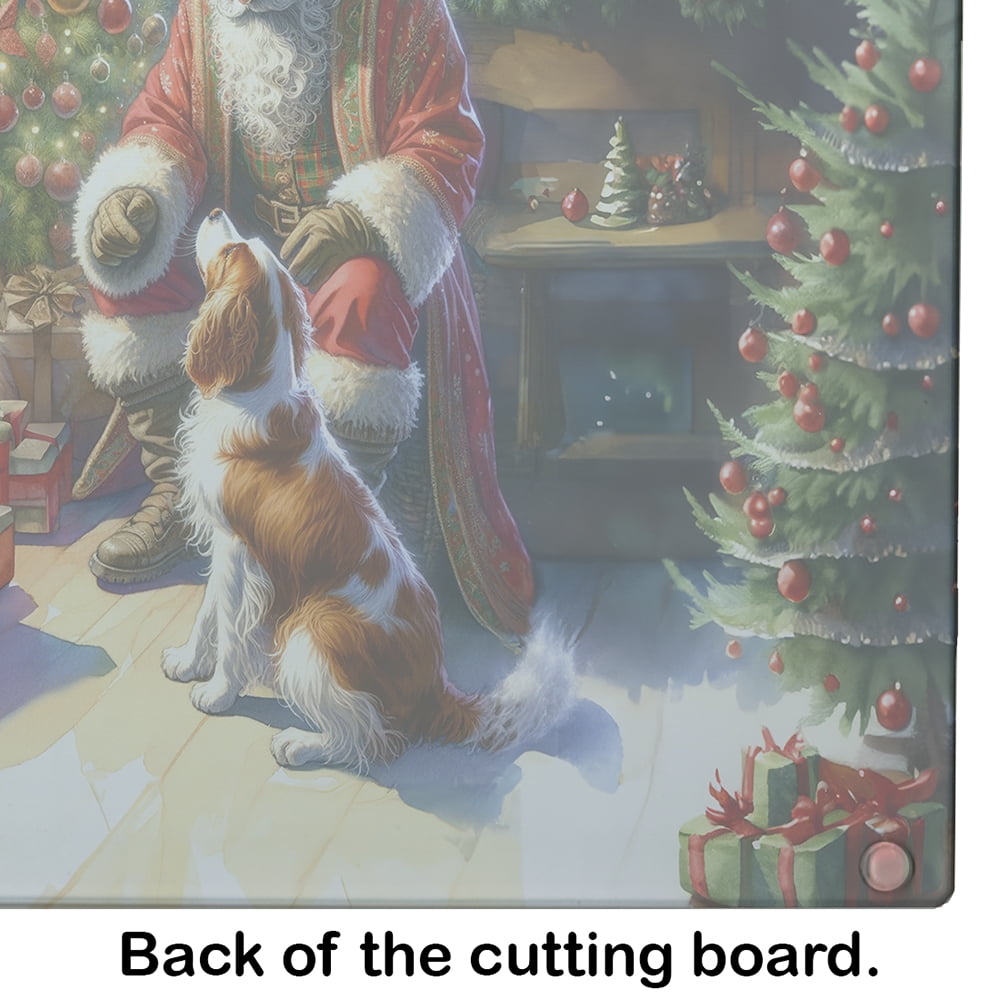 Brittany and Santa Claus Glass Cutting Board 12 in x 15 in