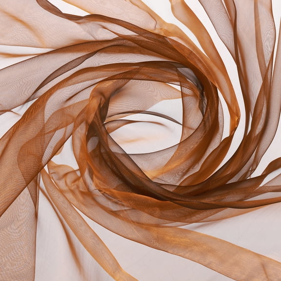 Iridescent Sheer Organza Fabric, 2 Yards x 59 Inches Solid Shiny Fabric for Wedding, Curtains, Costume, Photography Background, Gradient Dark Gold
