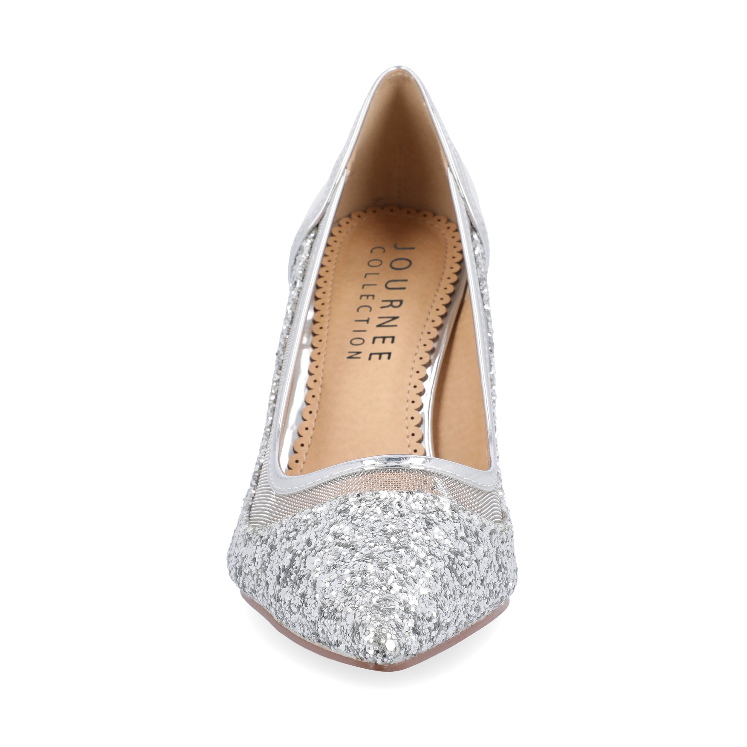 Journee Womens Kalani Pointed Toe Mid Heel Pumps
