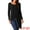 Black, variant on Women's High Low Hem Long Sleeve Blouses L Black