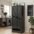 thumbnail image 4 of 55" Kitchen Pantry Cabinet, Pantry Storage Cabinet with Adjustable Shelves and Drawer, Kitchen Cabinet Buffet Cupboards Storage Cabinet for Home Office Use (Black), 4 of 9
