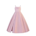 thumbnail image 4 of Fozruso Girls' Summer Dresses Elegant Solid Satin Girls Tank Dress With Slit For Ages 8 12 Sleeveless Party Midi Gown For Kids,9-10 Years, 4 of 7