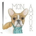 thumbnail image 1 of Global Gallery's 'Puppy Love Frenchie Color' by Elyse DeNeige Stretched Canvas Wall Art, 1 of 4