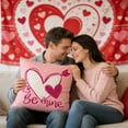 thumbnail image 6 of Euaioeiu Valentines Day Heart Pillowcase, Romantic Decor for Couch, 18x18 Inch Linen Throw Pillow Covers with Zipper, Festive Home Decor for Living Room Bedroom Sofa Anniversary Gift, 6 of 6