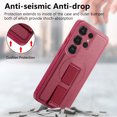 thumbnail image 6 of for Samsung Galaxy S25 Ultra Magnetic Phone Case with Wristband, Magnetic Case [Support Wireless Charging] PU Leather Hard PC Slim Shockproof Protective Cover for Samsung Galaxy S25 Ultra, Red, 6 of 6