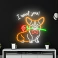 thumbnail image 2 of Handmadetneonsign I Woof You Neon Sign, Funny Corgi Neon Art Decor, Corgi Pet Room Wall Decor, 2 of 5