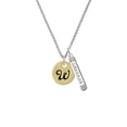 thumbnail image 2 of Delight Jewelry Goldtone Large Disc Letter - W - 3/4'' Silvertone Courage Strength Wisdom Honesty Bar Charm Necklace, 23", 2 of 4