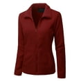 thumbnail image 2 of Doublju Women's Full Zip Up Fleece Jacket With Pockets (Plus Size Available), 2 of 5