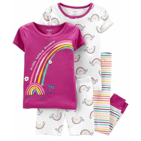 Carter's 4pc Toddler Girl Pink-Purple Fairy Cotton Pajama Set
