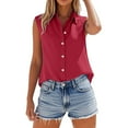thumbnail image 2 of frariair ​Casual Oversized Collared Top With Open Front For Beach Cover Up Or Layering Over Swimwear​ Red, 2 of 8