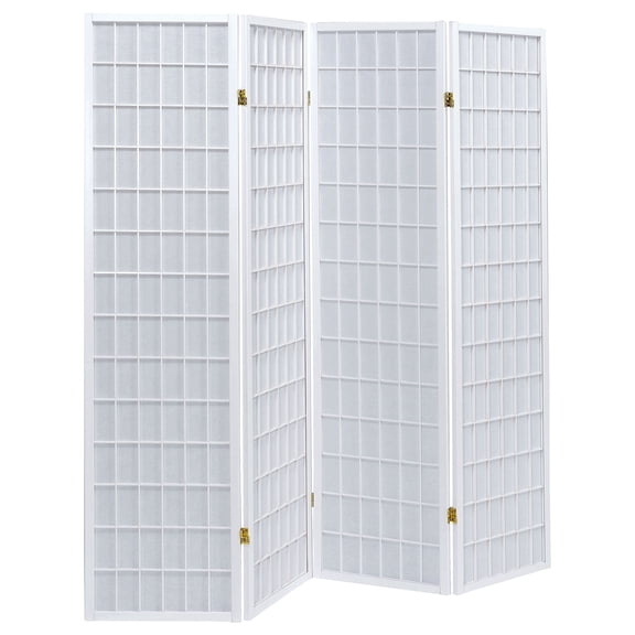 Coaster Roberto 4-Panel Room Divider Folding Shoji Screen, White
