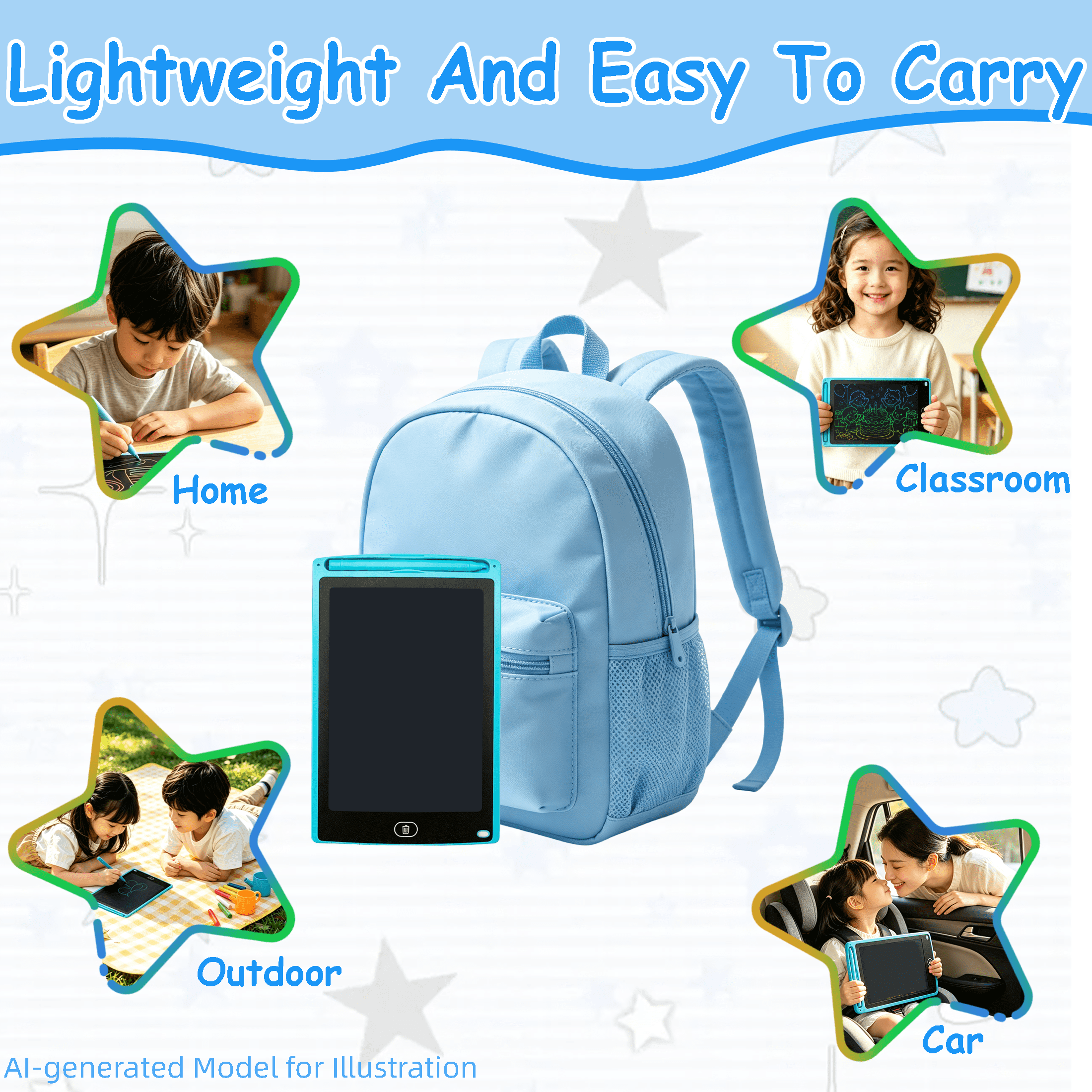 2 Pack 8.5 Inch LCD Writing Tablet for Kids, Colorful Screen Doodle Board, Reusable Electronic Drawing Pad with Erase‑Lock Function, Educational Drawing Toy Gift for Boys Girls