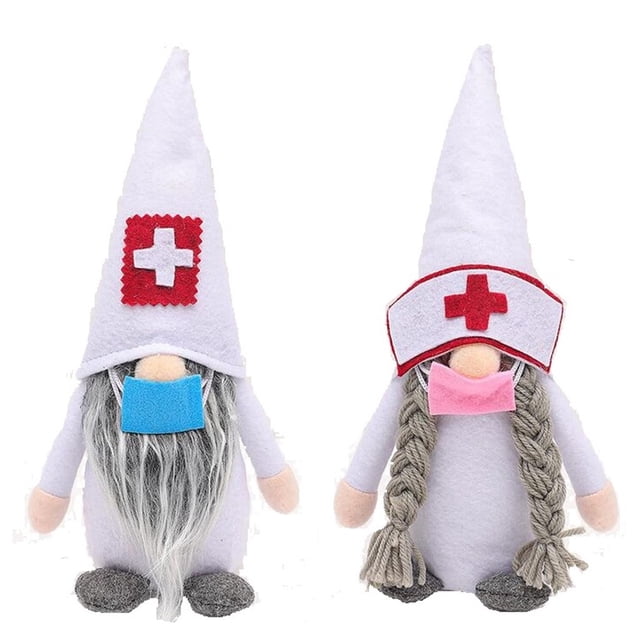 Adorno Navideño Xihbxyly de enfermera Muñeco Sin Rostro de Papá Noel Regalo de Navidad
