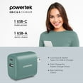 thumbnail image 5 of Liquipel Powertek Retro 20W Combo Wall Charger - Green, 5 of 7