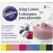 Wilton 8-Piece Gel Food Coloring Set, 4 oz. (Purple, Blue, Green, Black, Yellow, Orange, Pink, Red)