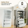 thumbnail image 6 of 70.1" Modern High Freestanding Bathroom Cabinet with Glass Doors, 3 Drawers for Clutter-Free Storage Solutions, 6 of 17