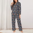 thumbnail image 2 of KLL Garden Gnomes Print Women's Long Sleeve Pajamas with Pants Sleepwear Loungewear 2 Set-X-Large, 2 of 7