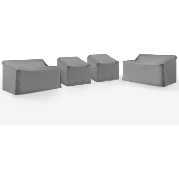 Outdoor Sectional Furniture Cover Set - 4 Piece Patio Sofa Cover - Gray
