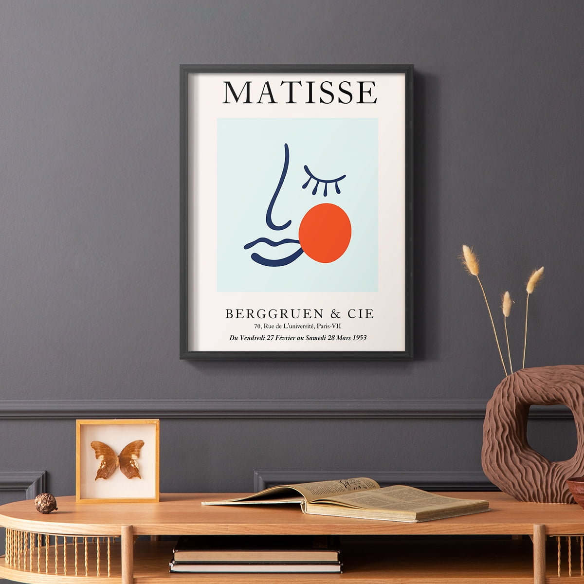 Matisse CDXCVIII in Black Solid Wood Framed Print No Nail Hanging