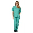 thumbnail image 6 of M&M SCRUBS Women Scrub Set V-Neck Medical Scrub Tops and Drawstring Pants - Pack of 2 Set (Sergical Green, XX-Large), 6 of 7