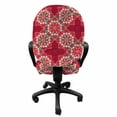thumbnail image 3 of Mandala Office Chair Slipcover, Round Floral Motifs in Vibrant Colors Paisley Inspired Folkloric Ornament, Protective Stretch Decorative Fabric Cover, Standard Size, Pink Seafoam Peach, by Ambesonne, 3 of 5