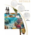 thumbnail image 3 of Turtle Tablecloth Square Table Cloth 54x54, Waterproof Outdoor Table Cloth Covers Decorative Table Protector, Shark Ocean Coral Underwater Scenery Sea Washable Table Cover for Kitchen Dinning Party, 3 of 8