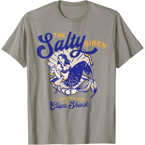 The Salty Siren Cocktail Bar: Nautical Summer Party Mermaid T-Shirt Unisex S-5XL Hot Trending Shirt, Vintage Birthday Gift