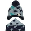 STAPIOWAL Dinosaur Jacquard Winter Ear Caps Knitted Hat Scarf Set for Baby Boys Girls Children Kids