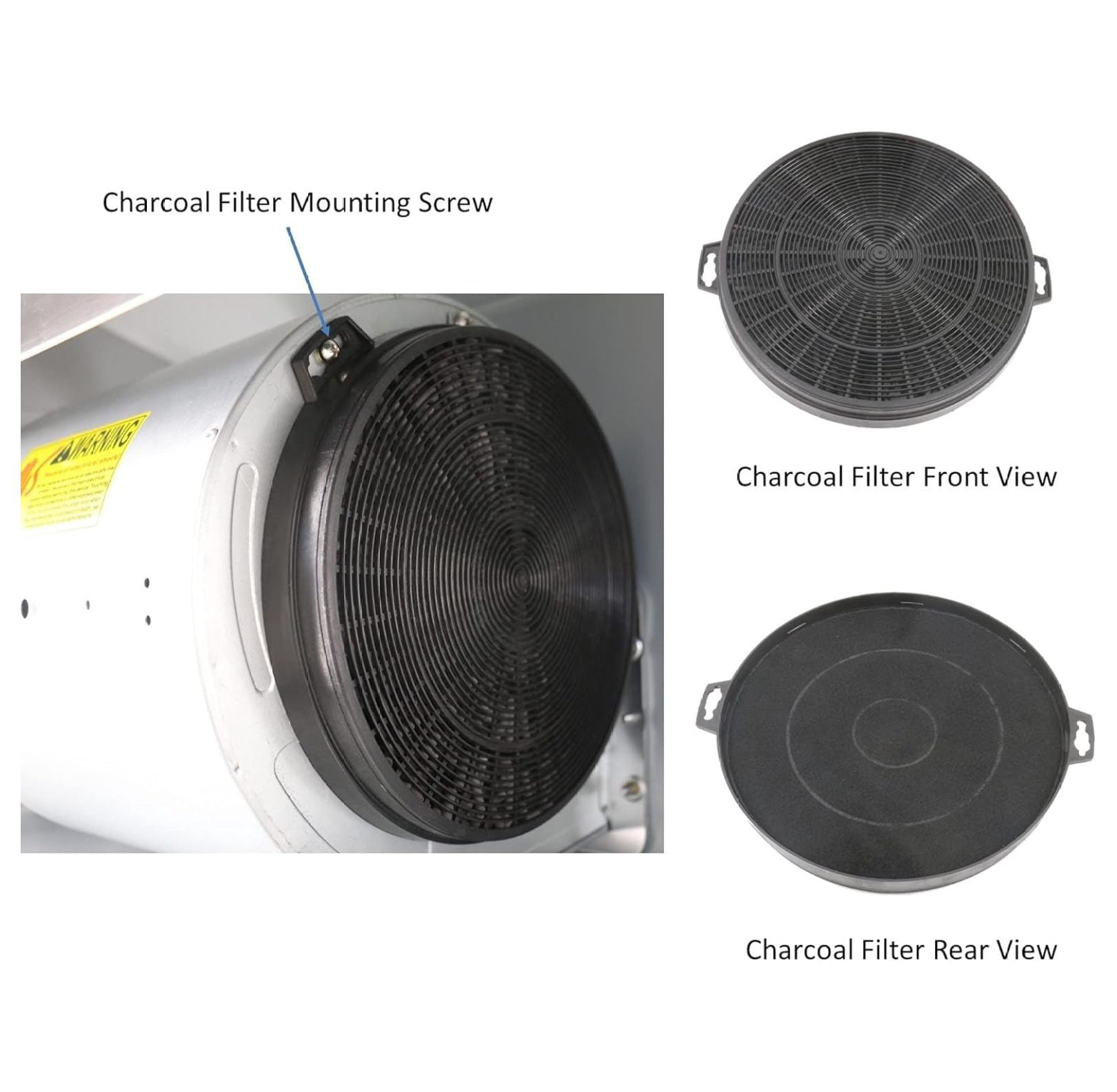 2 pcs 8" Charcoal Filter for Built-in Ductless Ventilation Range Hood