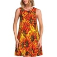 thumbnail image 1 of Vsdgher Robes d'Été Imprimé Tournesol4 pour Femmes Robe de Plage Décontractée Col en U Sans Manches Robe d'Été Ample avec Poche, 1 of 7